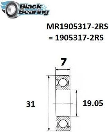 Black-bearing Black Bearing MR 1905317 2RS Max 19.05 X 31 X 7 Mm 4 Black-bearing Black Bearing MR 1905317 2RS Max 19.05 X 31 X 7 Mm - Image 2