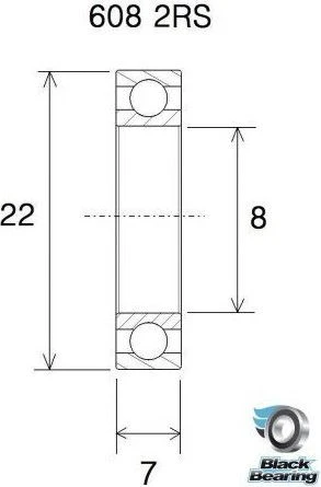 Black-bearing Black Bearing 608-2RS Max 8 X 22 X 7 Mm 4 Black-bearing Black Bearing 608-2RS Max 8 X 22 X 7 Mm - Image 2