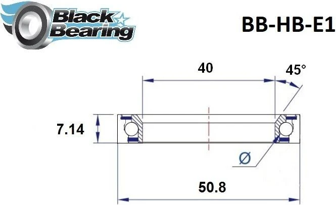 Black-bearing Black Bearing E1 40 X 50.8 X 7.14 45/90 ° Steering Bearing 4 Black-bearing Black Bearing E1 40 X 50.8 X 7.14 45/90 ° Steering Bearing - Image 2