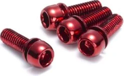REVERSE Disc Brake Bolt Set X4 Red